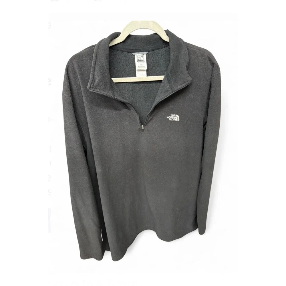 The North Face Men's Quarter Zip Pullover Black Fleece Jacket Outdoors Size XL